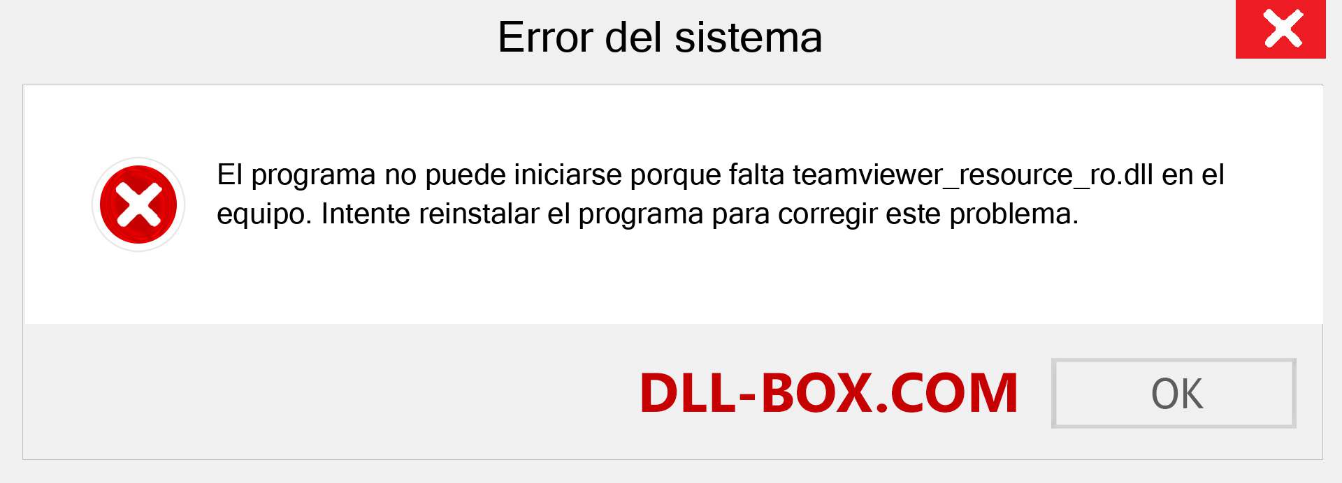 ¿Falta el archivo teamviewer_resource_ro.dll ?. Descargar para Windows 7, 8, 10 - Corregir teamviewer_resource_ro dll Missing Error en Windows, fotos, imágenes